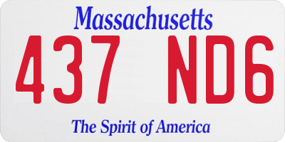 MA license plate 437ND6
