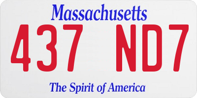 MA license plate 437ND7