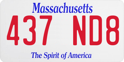 MA license plate 437ND8