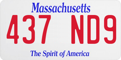 MA license plate 437ND9