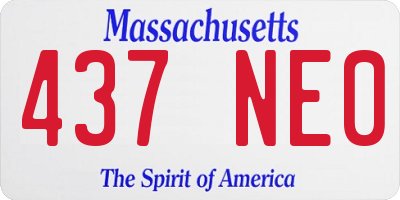 MA license plate 437NE0