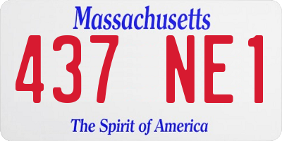 MA license plate 437NE1