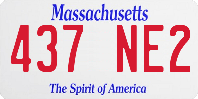 MA license plate 437NE2