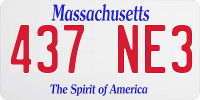 MA license plate 437NE3