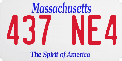 MA license plate 437NE4