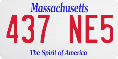 MA license plate 437NE5