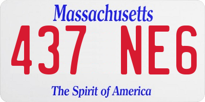 MA license plate 437NE6