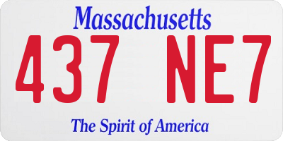 MA license plate 437NE7