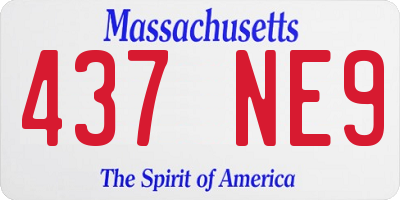 MA license plate 437NE9