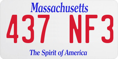 MA license plate 437NF3