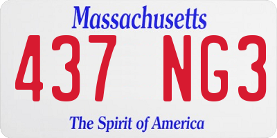 MA license plate 437NG3