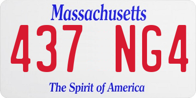 MA license plate 437NG4