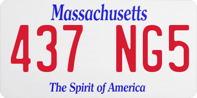 MA license plate 437NG5