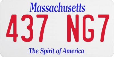 MA license plate 437NG7