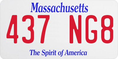 MA license plate 437NG8