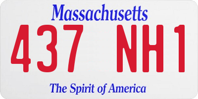 MA license plate 437NH1