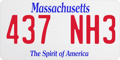 MA license plate 437NH3