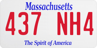 MA license plate 437NH4