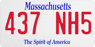 MA license plate 437NH5