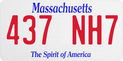 MA license plate 437NH7