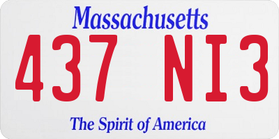 MA license plate 437NI3