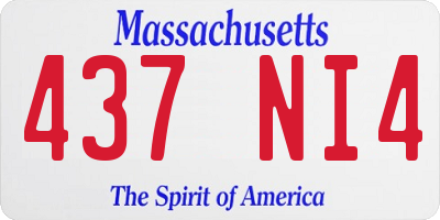 MA license plate 437NI4