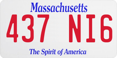 MA license plate 437NI6