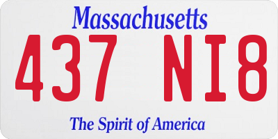 MA license plate 437NI8