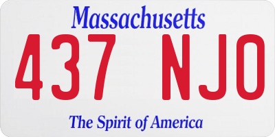 MA license plate 437NJ0