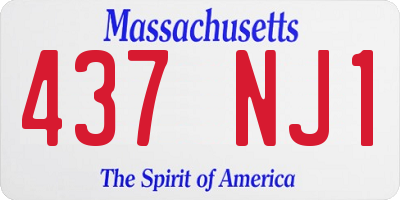 MA license plate 437NJ1