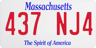 MA license plate 437NJ4