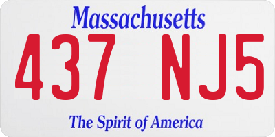 MA license plate 437NJ5