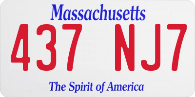 MA license plate 437NJ7