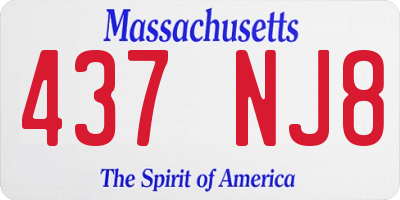 MA license plate 437NJ8