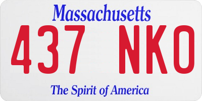 MA license plate 437NK0