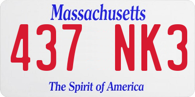 MA license plate 437NK3