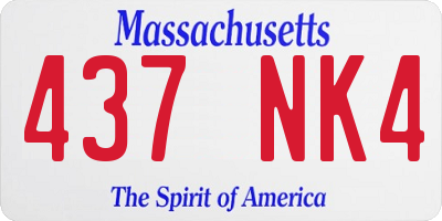 MA license plate 437NK4
