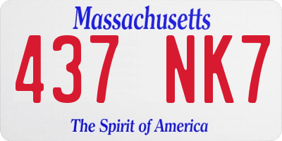 MA license plate 437NK7