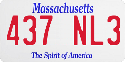 MA license plate 437NL3