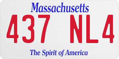 MA license plate 437NL4