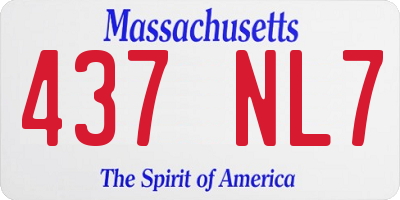 MA license plate 437NL7