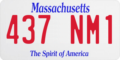 MA license plate 437NM1