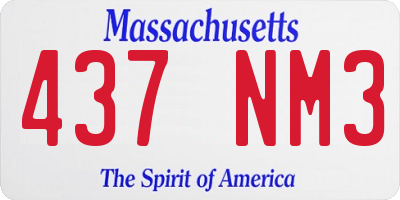 MA license plate 437NM3
