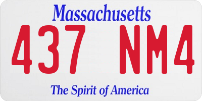 MA license plate 437NM4