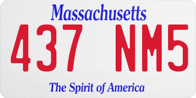 MA license plate 437NM5