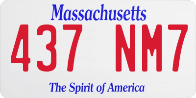 MA license plate 437NM7