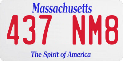 MA license plate 437NM8