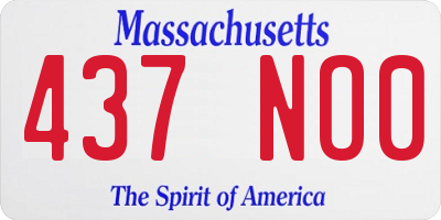 MA license plate 437NO0