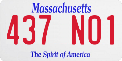 MA license plate 437NO1