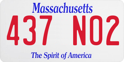 MA license plate 437NO2